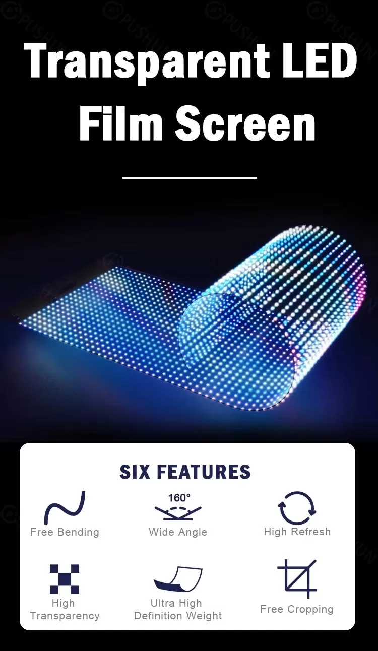 Transparent LED film screen
