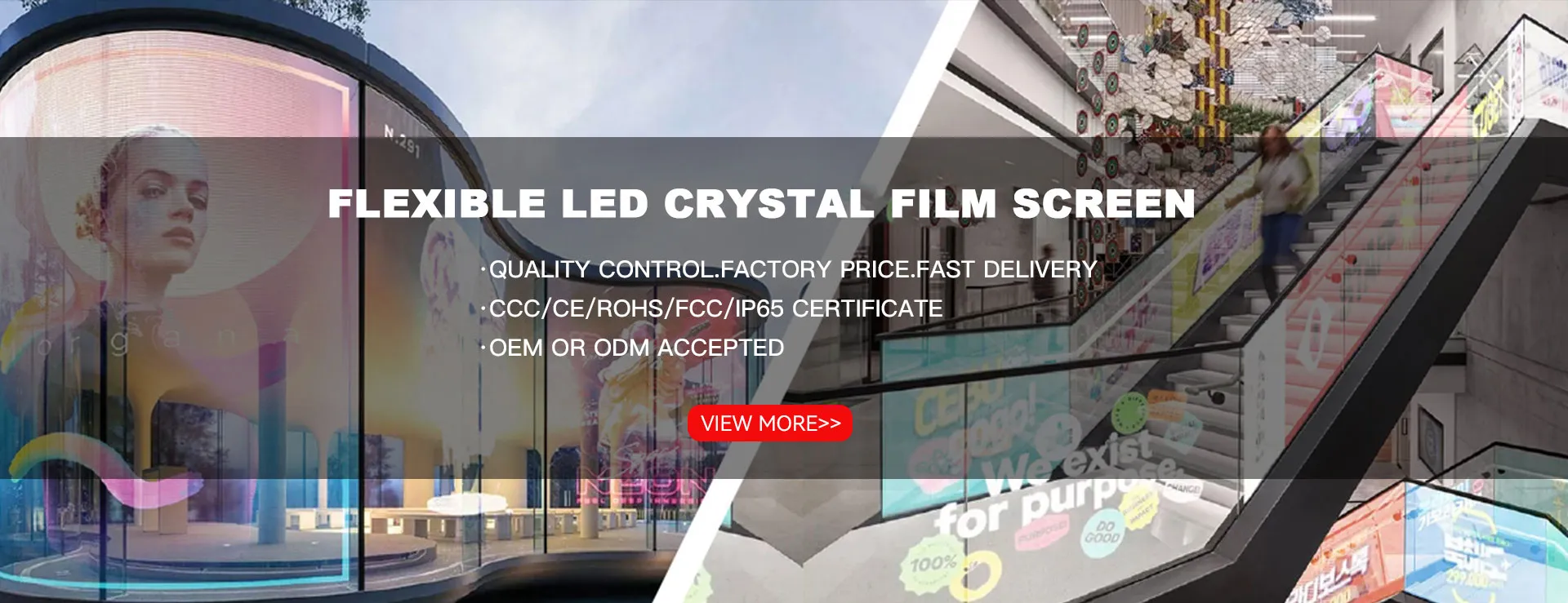 Adhesive LED Transparent Film Screen